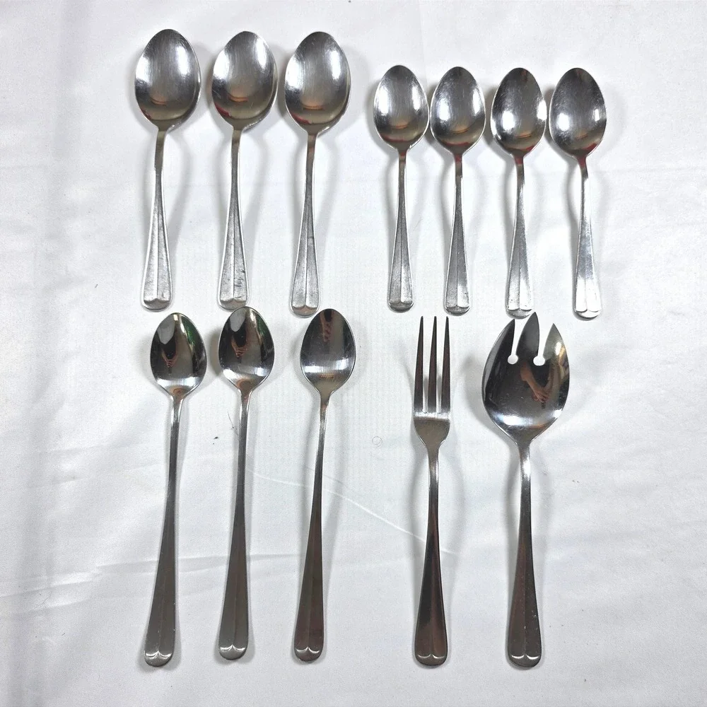 Barclay Geneve Oyster Bay Stainless Steel Flatware Set 12pc Heart Tip Korea S